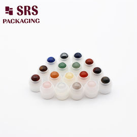 round small colorful semi-precious stones roller ball plastic holder with ball for rollon bottle supplier