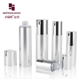 15ml 30ml 50ml cosmetic custom silver empty airless eye cream bottle supplier