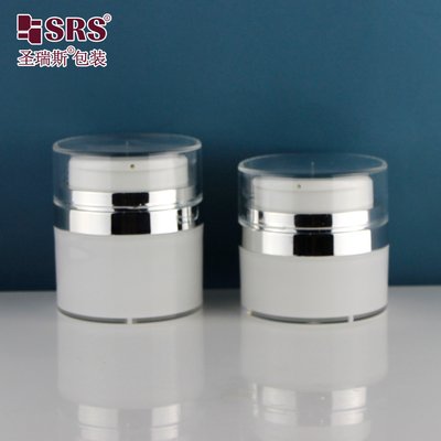 30ml 50ml Empty Acrylic Round Facial Cream Lotion Serum Elegant Cosmetic Airless Bottle