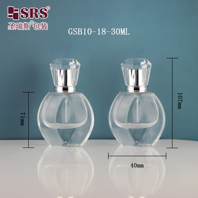 Diamond Shape Cap Perfume Empty Luxury Customization 1 oz Glass Spray Bottle