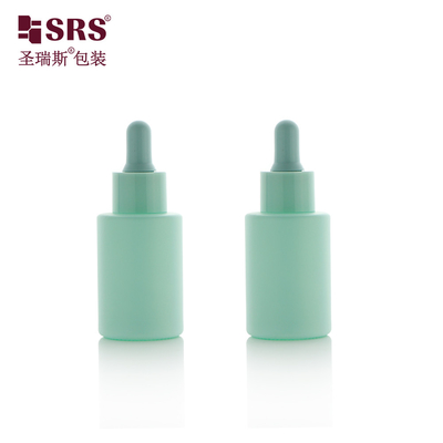 Wholesale Custom Paint Color Glass Round Facial Essence Luxury Dropper Bottle 30ml