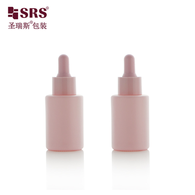 Cute Round Glass Bottles Perfume Essential Oil Pink Dropper Bottle 30ml