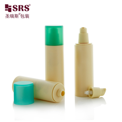 Round Customization Color PP Plastic PCR Recycled Bottle luxury airless 100ml