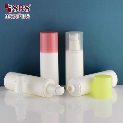 Injection White PCR Eco-friendly Facial Lotion Pump Bottles Plastic Airless Bottle 50ml