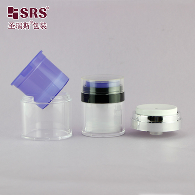 15ml 30ml 50ml Plastic Replaceable Container Custom Color Hand Cream Serum Gel Acrylic Airless Jar