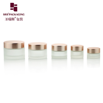 3g 5g 10g 15g 20g 25g Round Clear Frosted Jars With Rose Gold Cap For Facial Cream Glass Jar 10ml