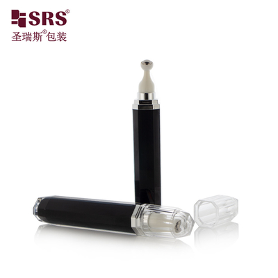 Luxury Acrylic Double Wall Paint Custom Color Eye Cream Massage Roll On Bottle Black