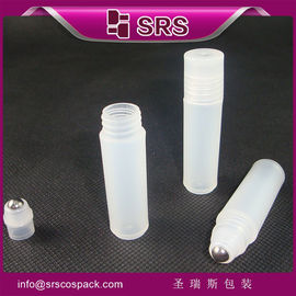 SRS packaging wholesale 2ml screw cap plastic roll on bottle with metal ball for sample