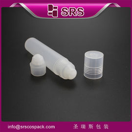 SRS made in China empty 20ml glossy body plastic hair oil use roll on bottle with PP ball