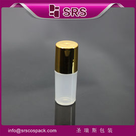 SRS packaging supplier 3ml metal ball plastic roll-on bottle with gold metalized cap