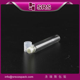 SRS wholesale transparent 10ml glass roll-on bottle with stainless steel roller and PP cap