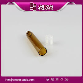 SRS no leakage 10ml amber glass perfume bottle with roll on sealing type and PP screw cap