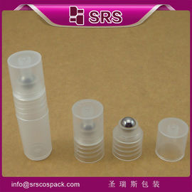SRS made in China 3ml refilled roll on plastic bottle with PP screw lid for sample eye gel