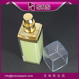 clear cap with colorful square bottle for skin care cream ,airless bottle supplier