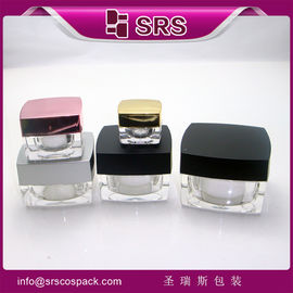 cosmetic jar square shape clear cream container