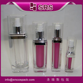 SRS China Manufacture Acrylic Cosmetic 15ml 30ml 60ml 120ml Plastic Lotion Bottle with lid