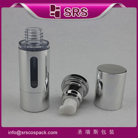 metalized silver A027 15ml 30m l50ml airless pump plastic bottle