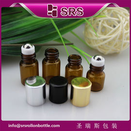 1ml 2ml glass roll on bottle with metal ball,popular mini essential oil bottle