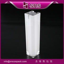 square shape cosmetic packaging manufacturer 1oz airless bottle