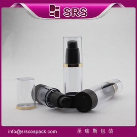 15ml 30ml 50ml cosmetic bottle supplier 30ml black airless pump