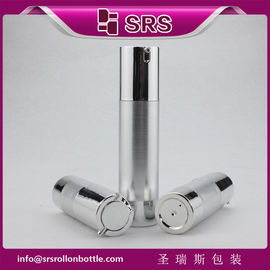 TA021 15ml 30ml 50ml silver color empty airless pump bottle for cosmetic