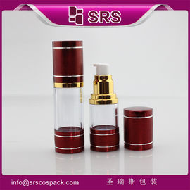 China supplier manufacturing red aluminum airless bottle for serum