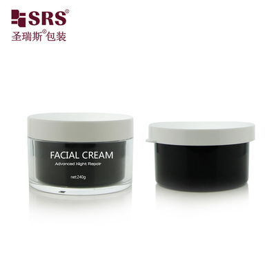 Empty Plastic Facial Cream Body Butter Ceramic Colored Replaceable Cosmetics Jar Luxury 50g