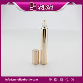 15ml 17mm diameter metalized rose gold glass bottle with real gold ball and aluminum cap.