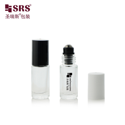 5ml Mini Cute Glass Roll On Bottle Transparent With Aluminum Cap Roller Bottles For Essential Oils