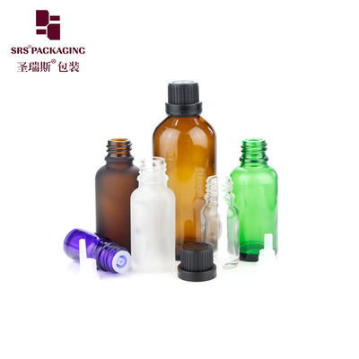 5ml 10ml 15ml 20ml 30ml 50ml 100ml Empty Green Blue Amber Clear Glass Bottle With CRC Cap Child Proof Bottles