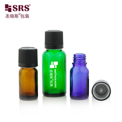 5ml 10ml 15ml 30ml 50ml 100ml 18/415 Empty Glass Bottles With Child Resist Cap Pattern Essential Oil Bottle Luxury