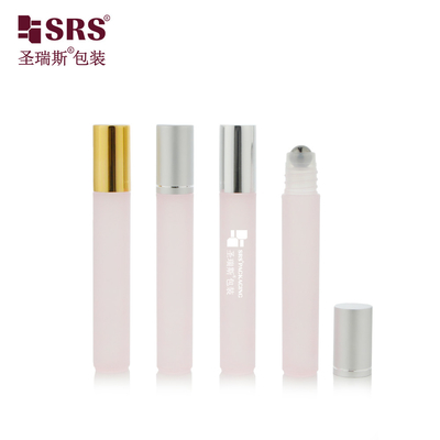 8ml Translucent Pink Semi-Transparent PP Plastic Eye Gel Roller Bottle Roll On