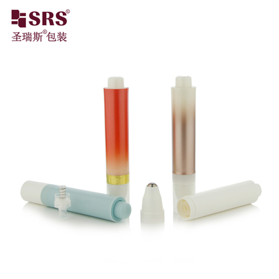 Empty Cosmetic Luxury PP PCR Round Airless Pump Eye Cream Roll On Bottles 10 ml