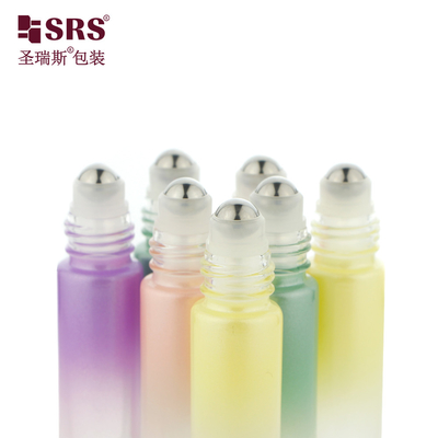 Round Glass Luxury Empty Portable Essential Oil Roll On Bottle 10ml