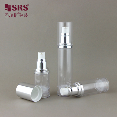 Transparent Plastic AS Empty Cosmetic Packaging Lotion Pump 30ml Airless Bottle