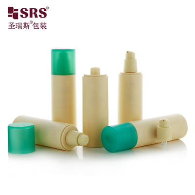 Empty PP Round Shape Customize Color Injection Matte Finished Airless Cosmetic Bottle