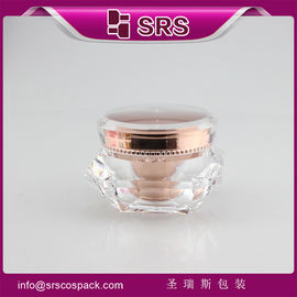 J060C diamond shape acrylic shiny jar luxury cosmetic container