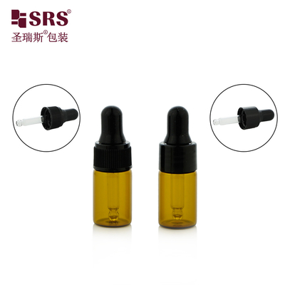 3ml 5ml Small Travel Size Essential Oil Plastic Shoulder Glass Bottles Dropper
