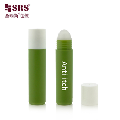 Plastic Food Grade Material Empty Cosmetic Roll On Bottle 30ml Hair Serum With Massage Roll