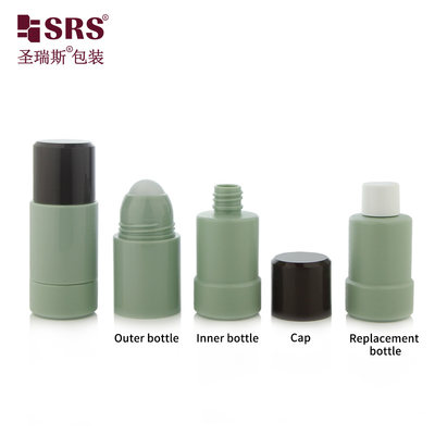 50ml 75ml Empty Cosmetic Packaging Custom Color Replaceable PP PCR Recycled Roll On Deodorant Gel Bottle