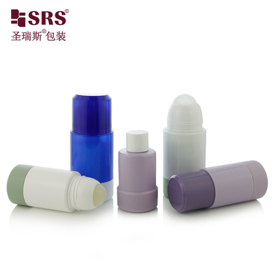 Replaceable Empty Plastic PP PCR Recycled Round Deodorant Gel Refillable Roll On Applicator Bottle