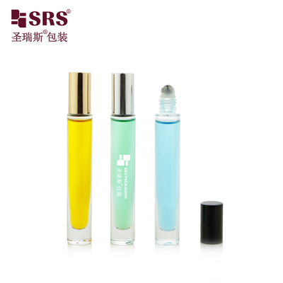 10ml thickness wall glass heavy perfume roller bottles with shiny metal cap