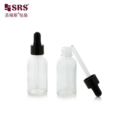30ml Clear Stock Color Fast Delivery Ready To Ship Round Glass Dropper Bottle