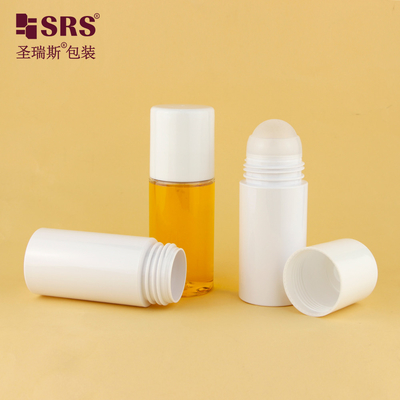 PET43 130ML 170ML Big Capacity PET Plastic Customize Color Round PCR Recycled Roll On Bottle For Deodorant Gel