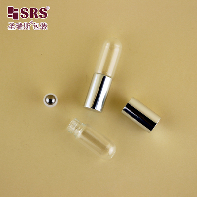 BLP-3ML Clear Round Bottom Glass Roll On Bottle for Perfume Essential Oil No Leakage Applicator Packaging