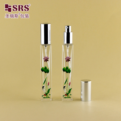 GSB2-10ML Square Luxury High End Thick Bottom Clear Transparent Glass Bottle Sprayer Fine MIst For Perfume