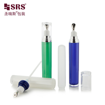 LR001-15ML Luxury Customize Painted Blue Green White Color Acrylic Double Wall Lotion Pump Bottle Container