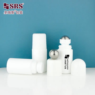 RPPC-60ML Round White Injection Blowing Plastic PP PCR Recycled Eco-friendly Roll On Deodorant Gel Bottle Applicator