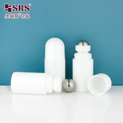 RPPC-60ML Dome Cap Cute Pain Relief Gel Plastic Eco-friendly PCR Certificate Roller Steel Ball Massage Bottle