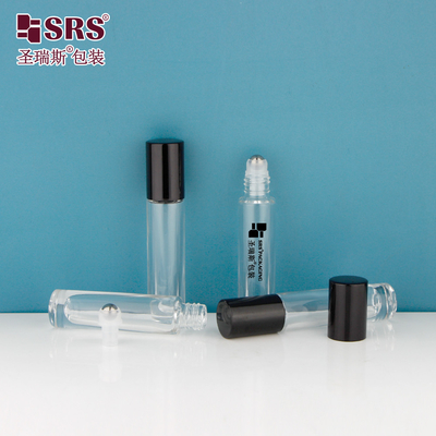 GB1-5ML Thick Bottom Luxury Transparent Glass Roll-On Steel Ball For Perfume Bottle Applicator